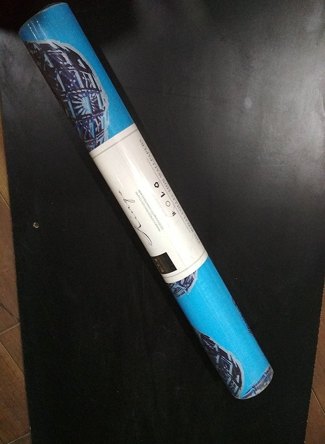 Eurotex PVC Non Adhesive Wallpaper for Living Room, Bedroom, Kitchen, Home, Office Wall Decor (57sqft/Per roll) (Blue) - Image 4